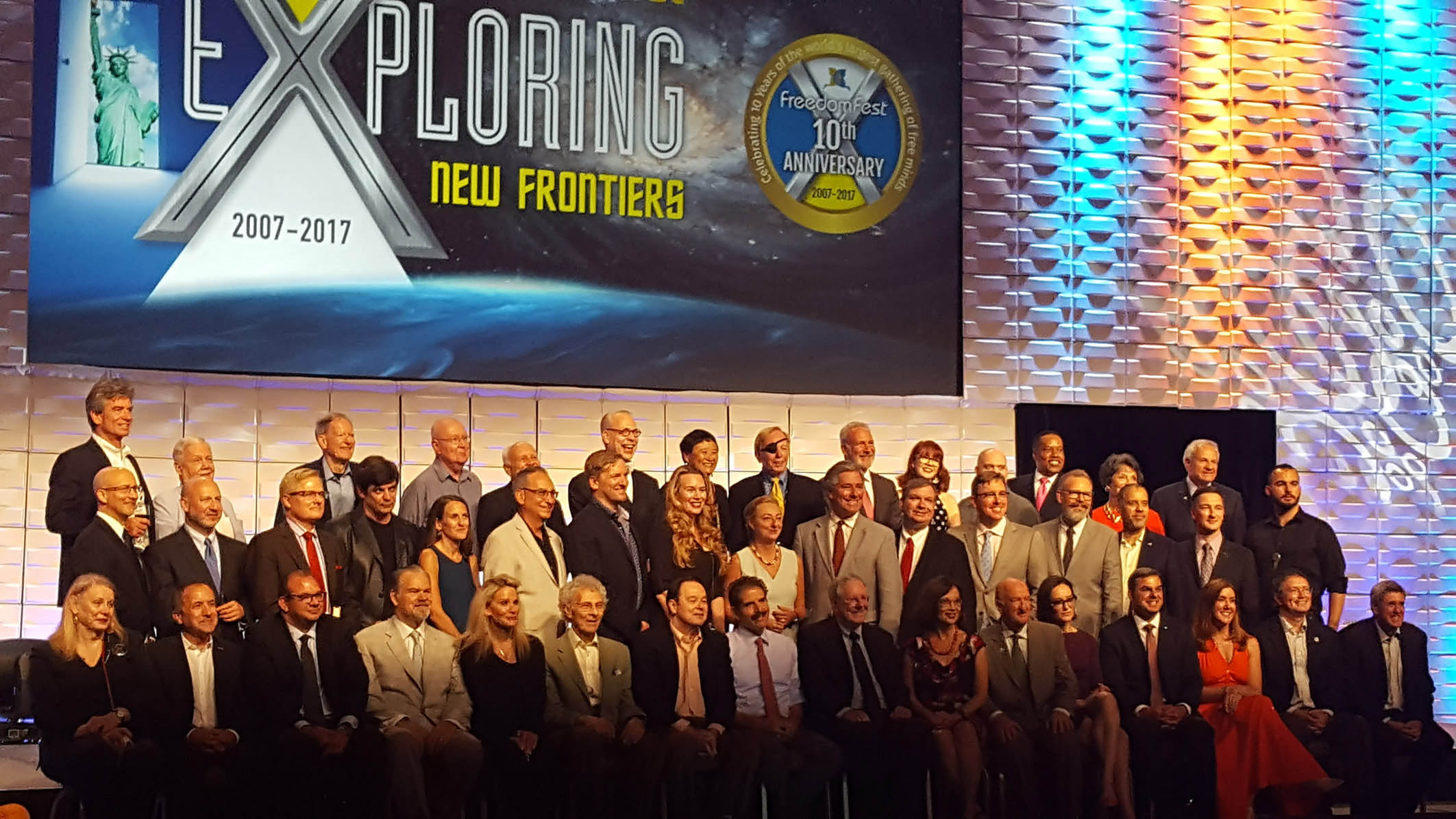 Bob Chitester was included in the "100 Most Influential Libertarians" list, which appeared in the June 2017 issue of Reason. A month later, at FreedomFest 2017, many of those on the list gathered for a photo. Bob also had a lively main stage interview with Kennedy at that FreedomFest.