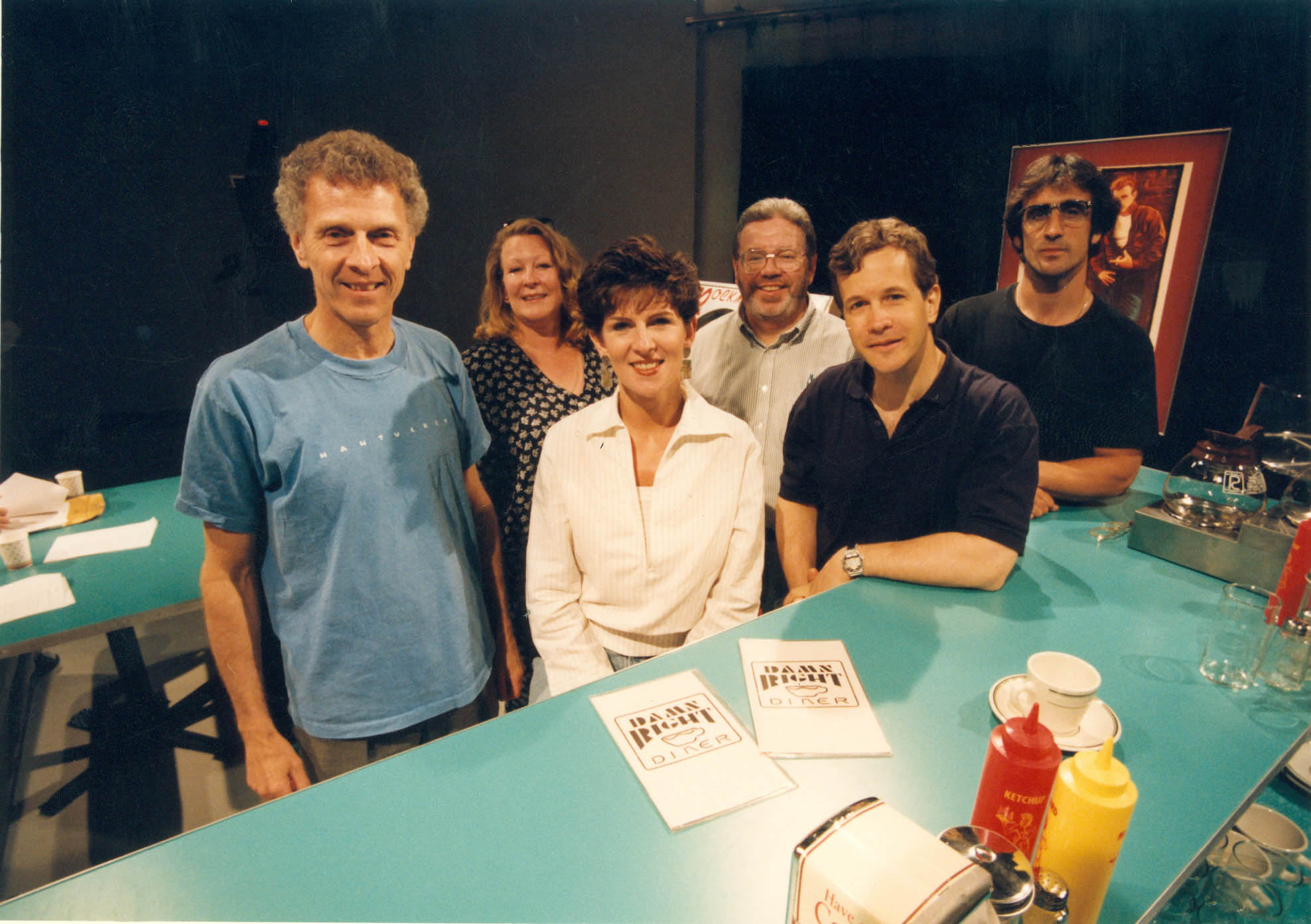 The Damn Right production crew in New York City: Bob Chitester, Patti Wyss, Tom Bush, Denise Nolan, David Asman, and Victor Verhaeghe.