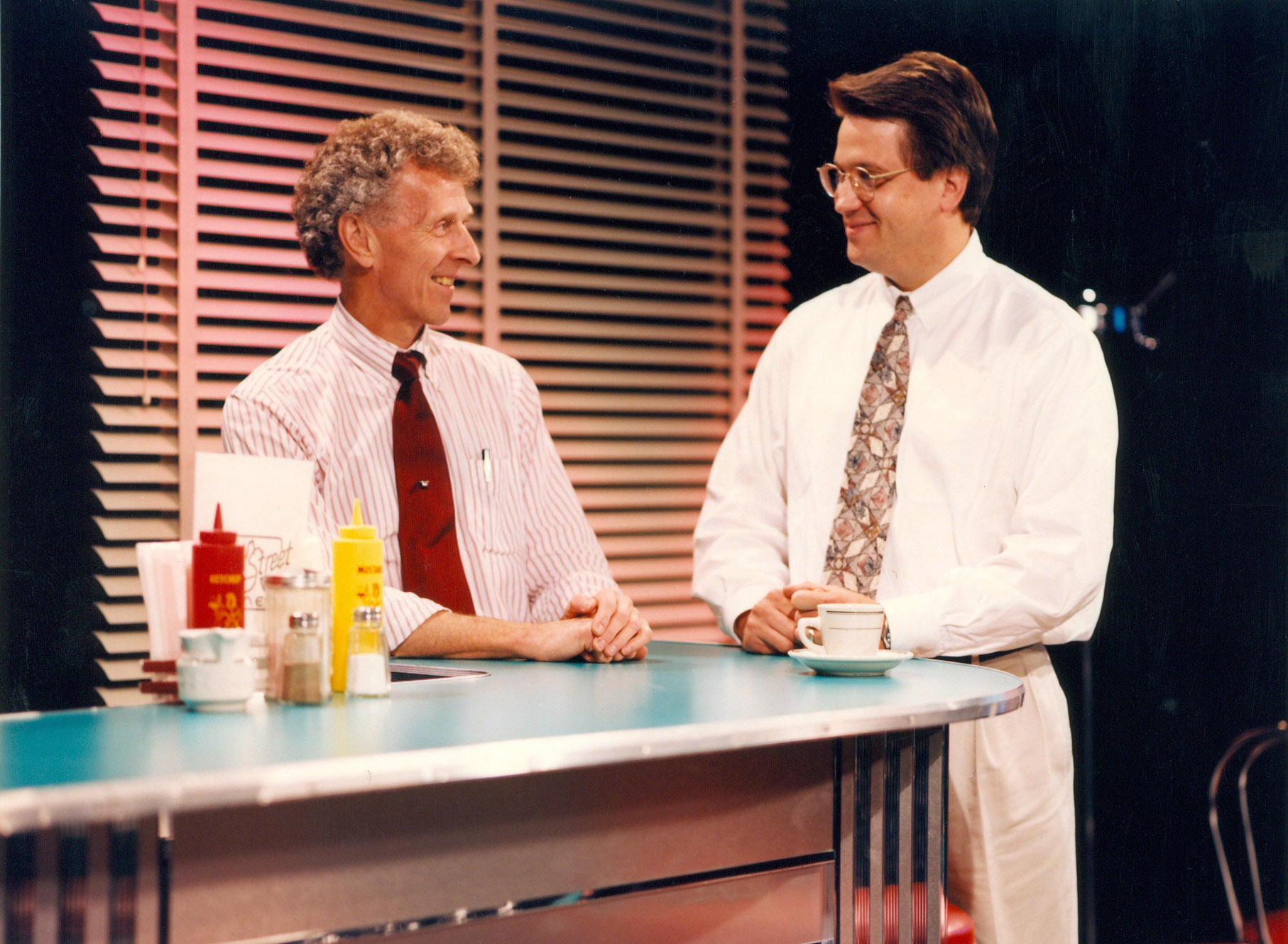 Bill Shine and Bob go over production ideas for Damn Right on the set in New York City.