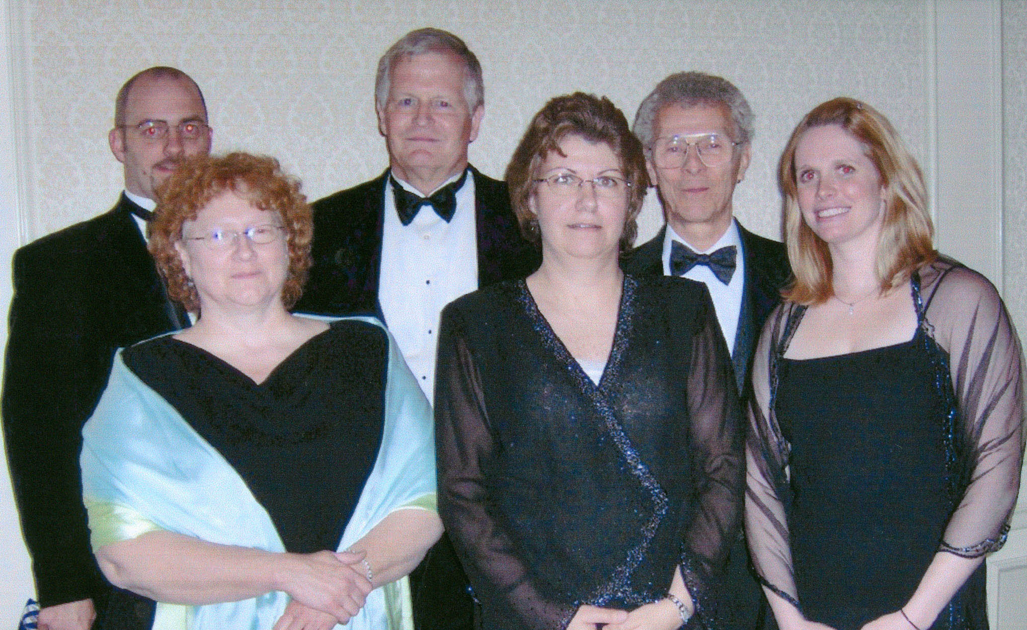 Rick Platt, Cindee Behrendt, John Adams, Tara Schupp, Bob Chitester, and Jenni Irving attending Cato Institute's 2006 Friedman Prize Dinner in Chicago, IL.