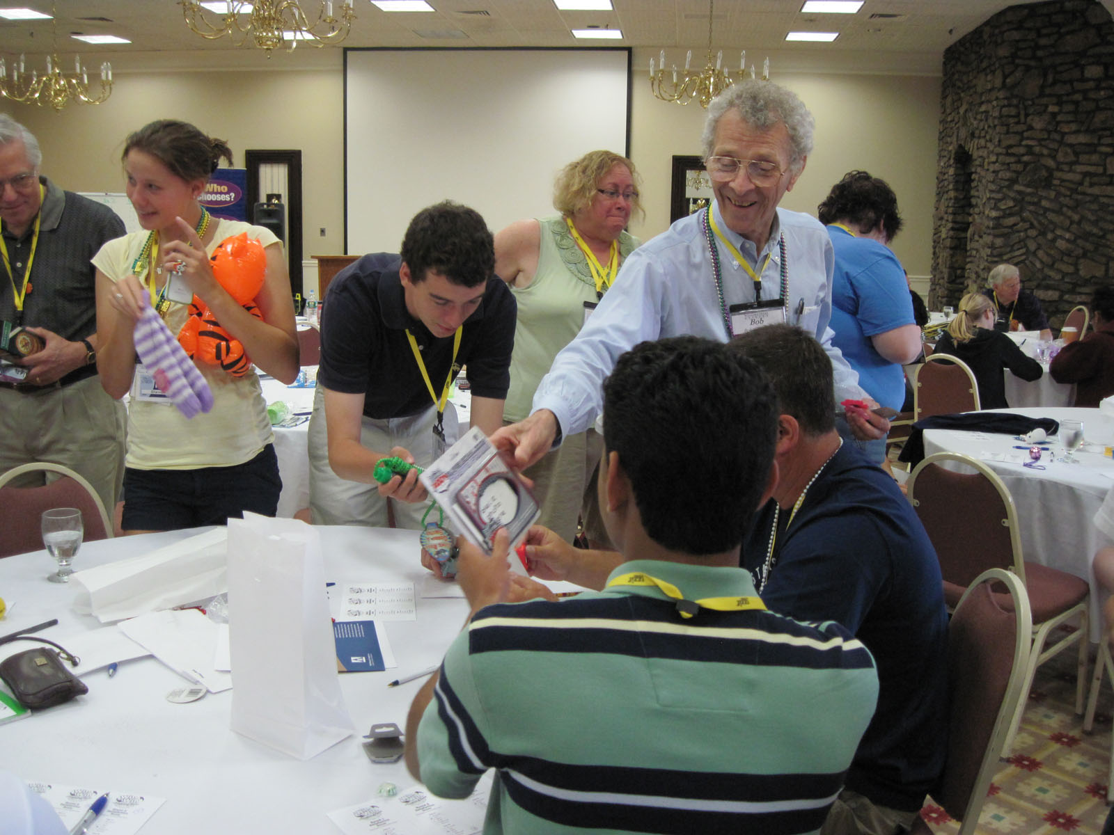 At the 2012 Winning Ideas Weekend, Bob negotiates with students during the Win-Win Game.