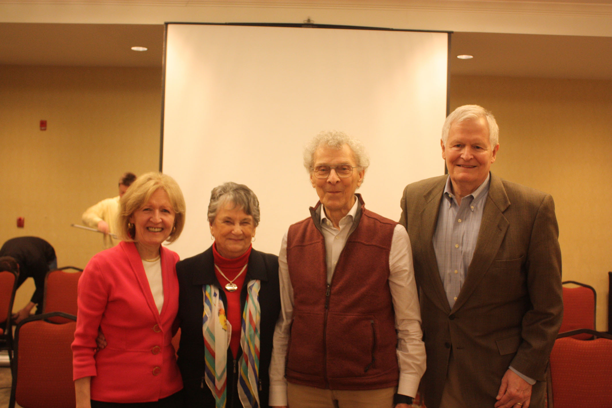 Jean Adams, Carol & Bob Chitester, and John Adams. John worked with Bob in the early 1980s at WQLN. After retiring, John continued to help Free To Choose Network with fundraising.