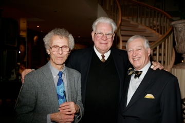 The project Turmoil and Triumph was a huge (and successful) undertaking. Here, Executive Producers Bob Chitester and Thomas Skinner flank Producer David DeVries at a project dinner and preview in January 2010.